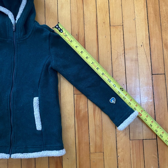 KÜHL Kids Sherpa-Lined Fleece Jacket Hoodie XS (5–6) Teal Green - Picture 12 of 12